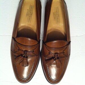 JOHNSTON & MURPHY MEN'S PRE-OWNED BROWN LEATHER LOAFER DRESS SHOES SIZE: 9.5M
